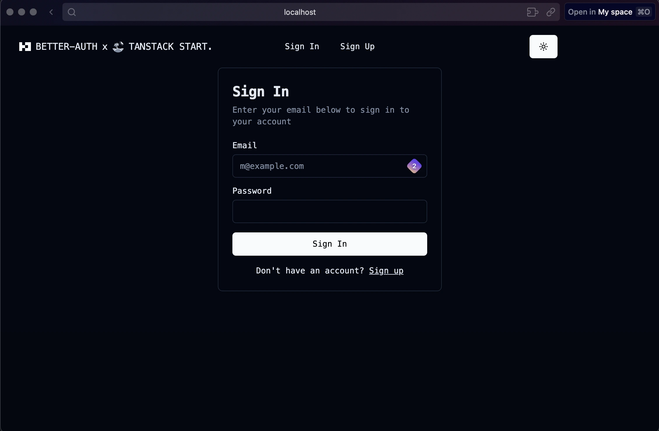 Sign In Preview